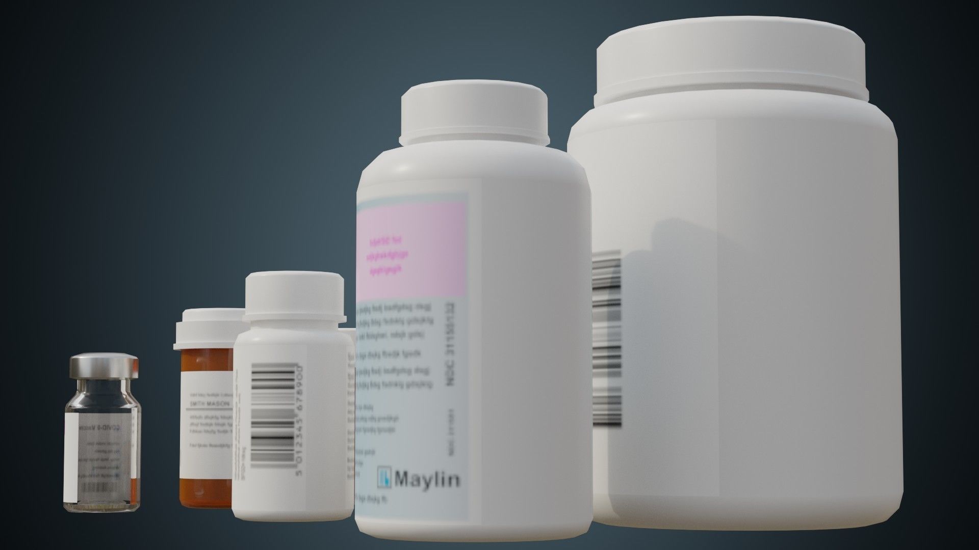 Medicine Bottle 1 Basic Low-poly 3D model_3