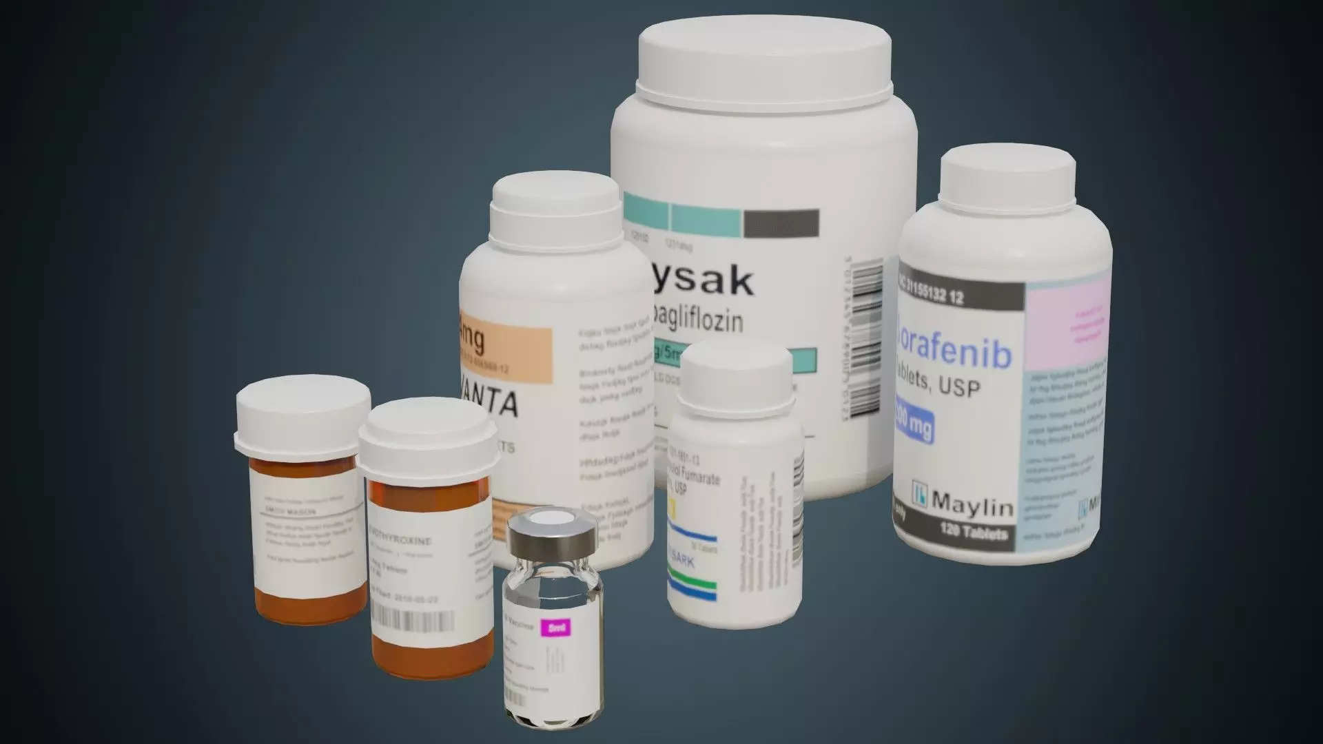 Medicine Bottle 1 Basic Low-poly 3D model_0