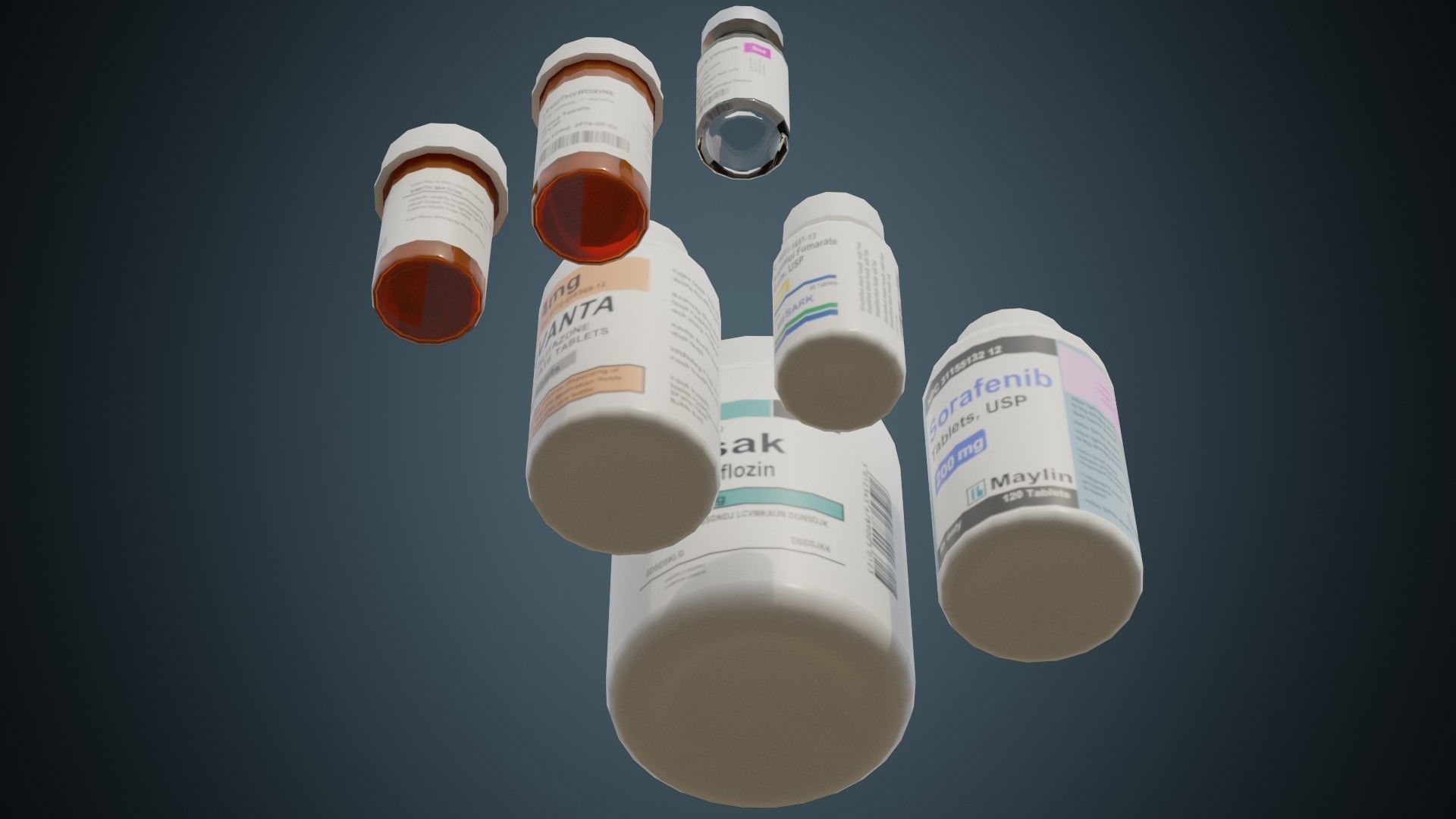 Medicine Bottle 1 Basic Low-poly 3D model_4