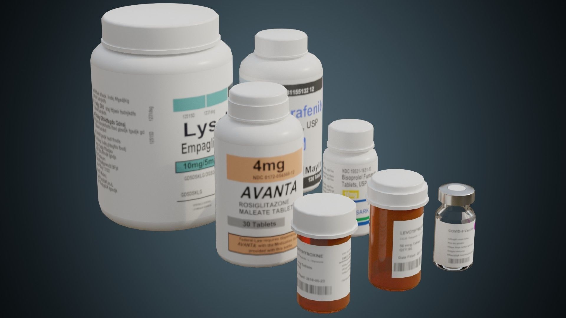 Medicine Bottle 1 Basic Low-poly 3D model_1