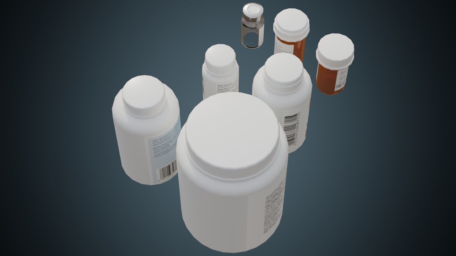 Medicine Bottle 1 Basic Low-poly 3D model_2