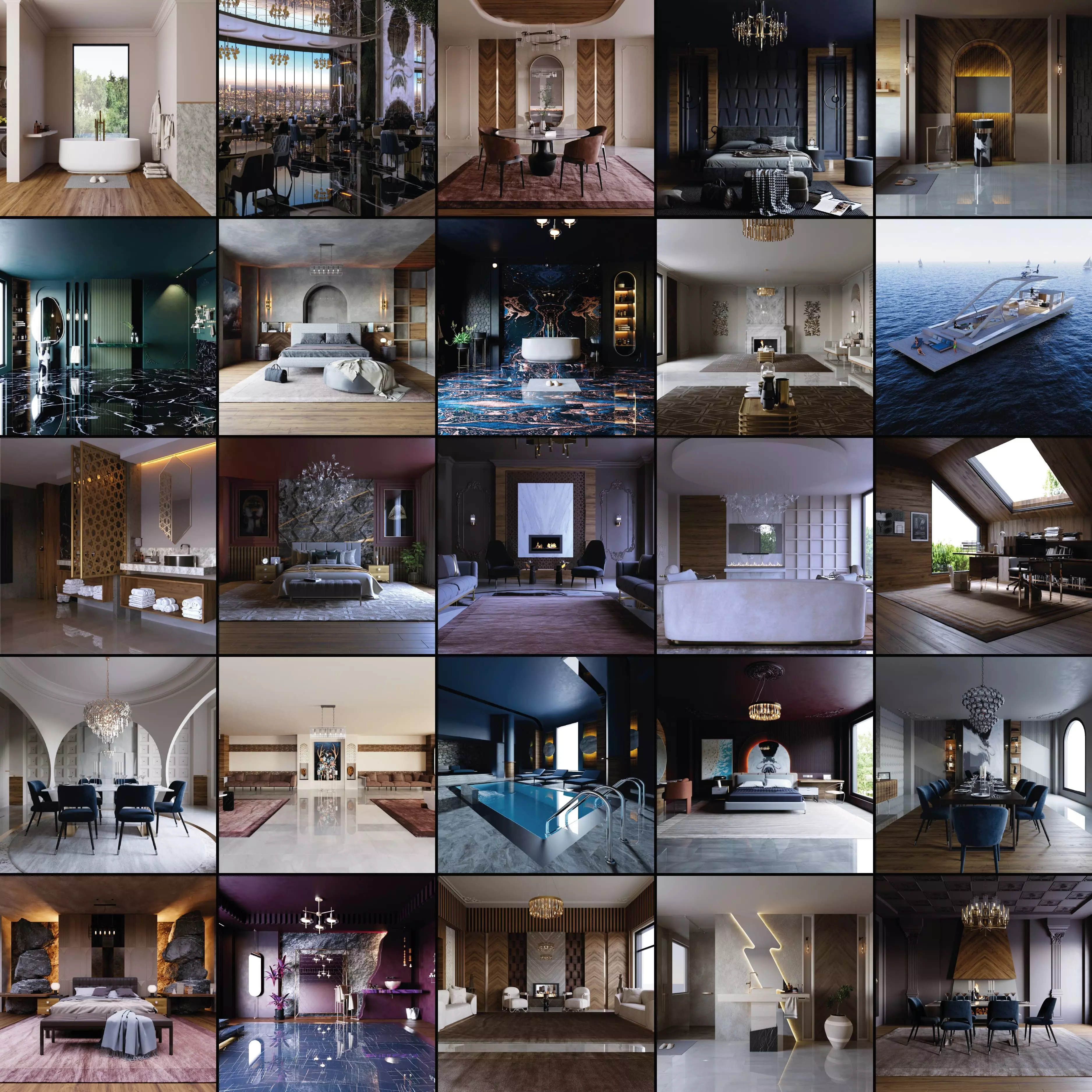 INTERIOR SCENES DESIGN PACK 30 PCS 3D model