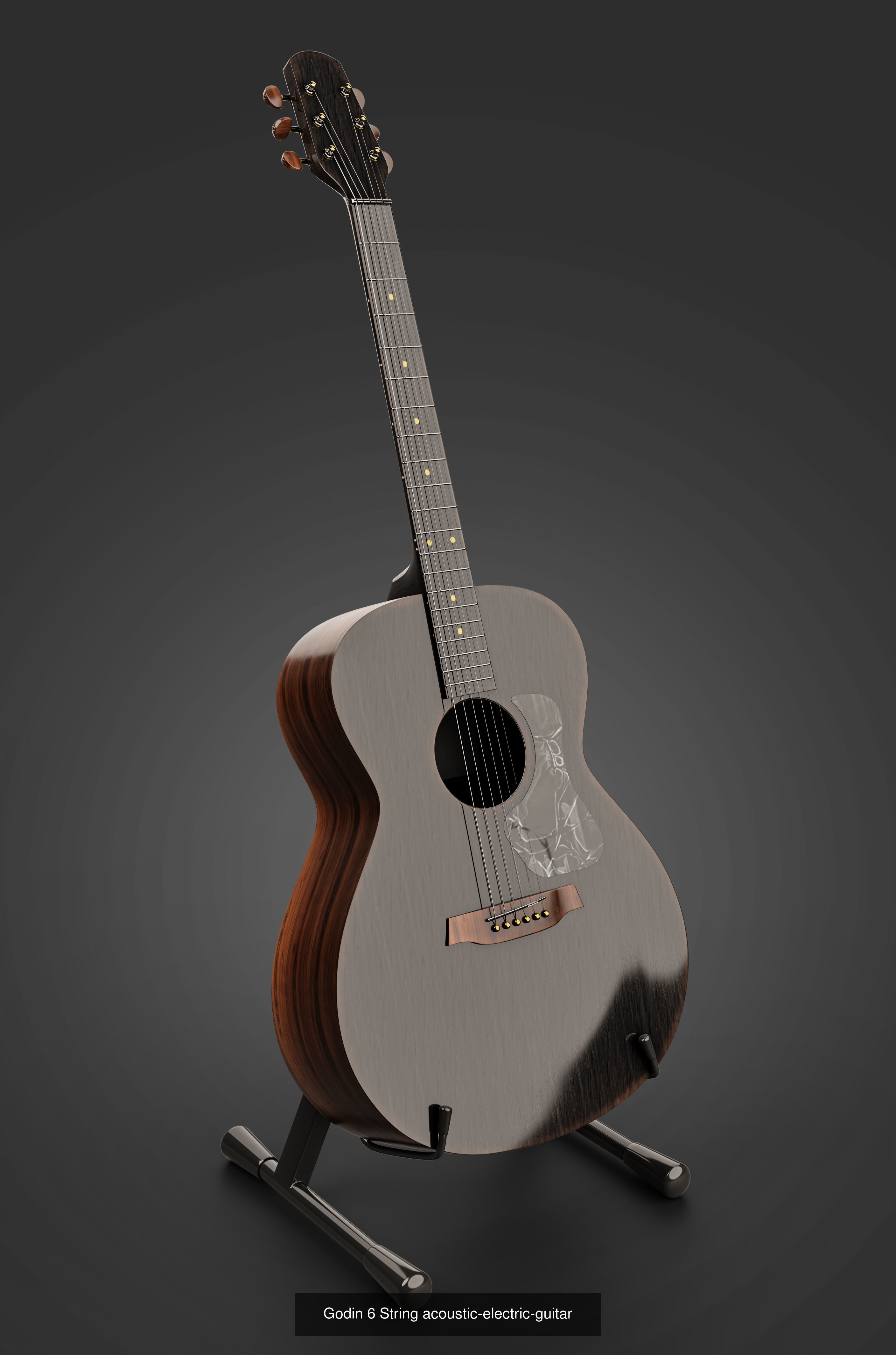 4 electric guitars 3D Model Collection_3