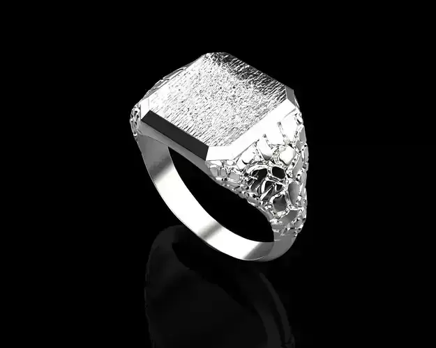 Nugget ring with signet SIZE 12 3D print model