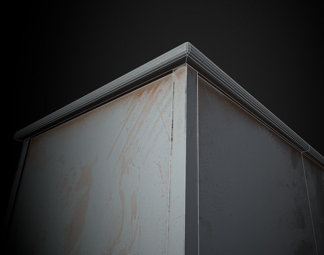 Old Office Table Low-poly 3D model_14