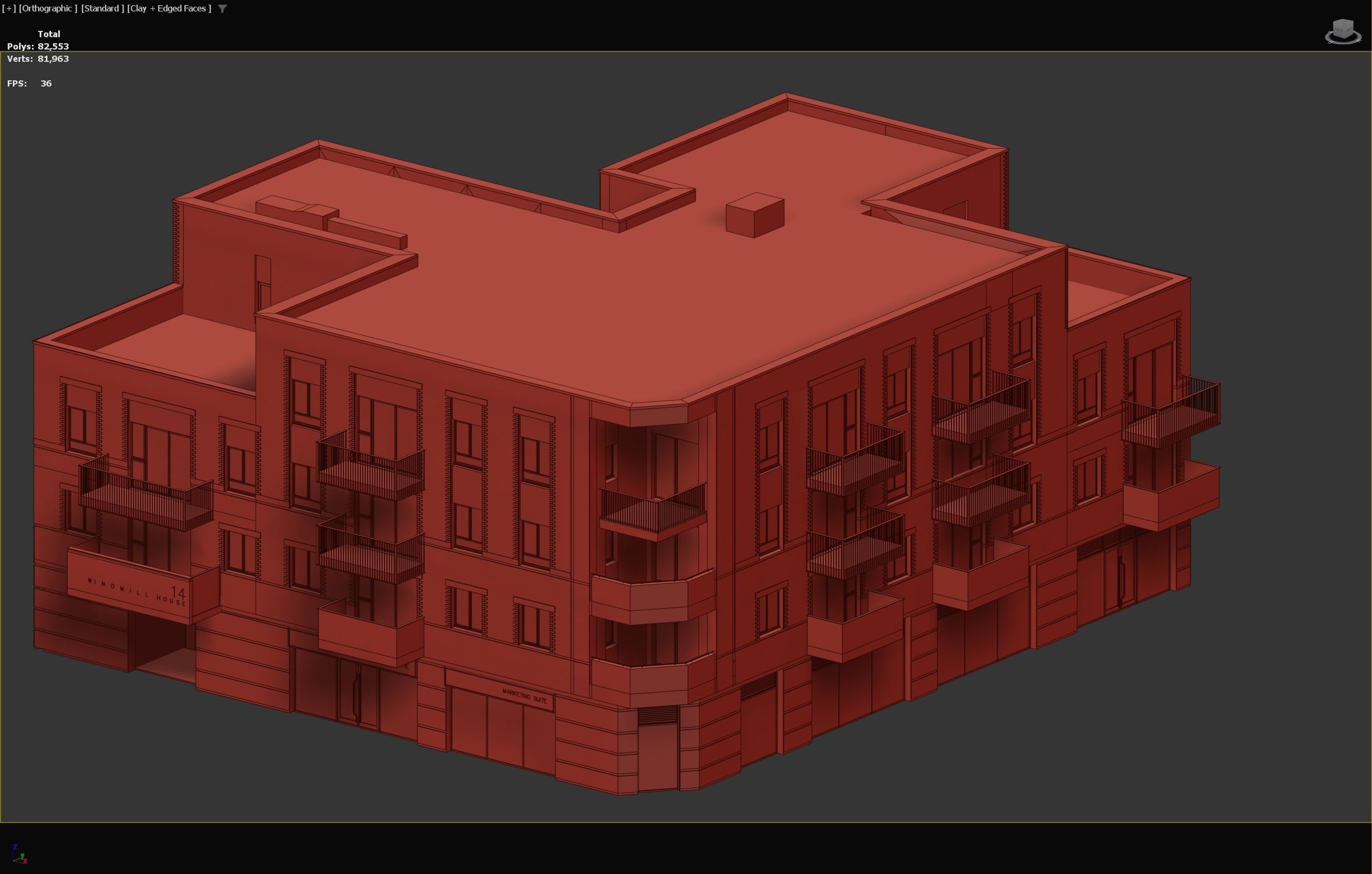 British windmill House  3D model_7