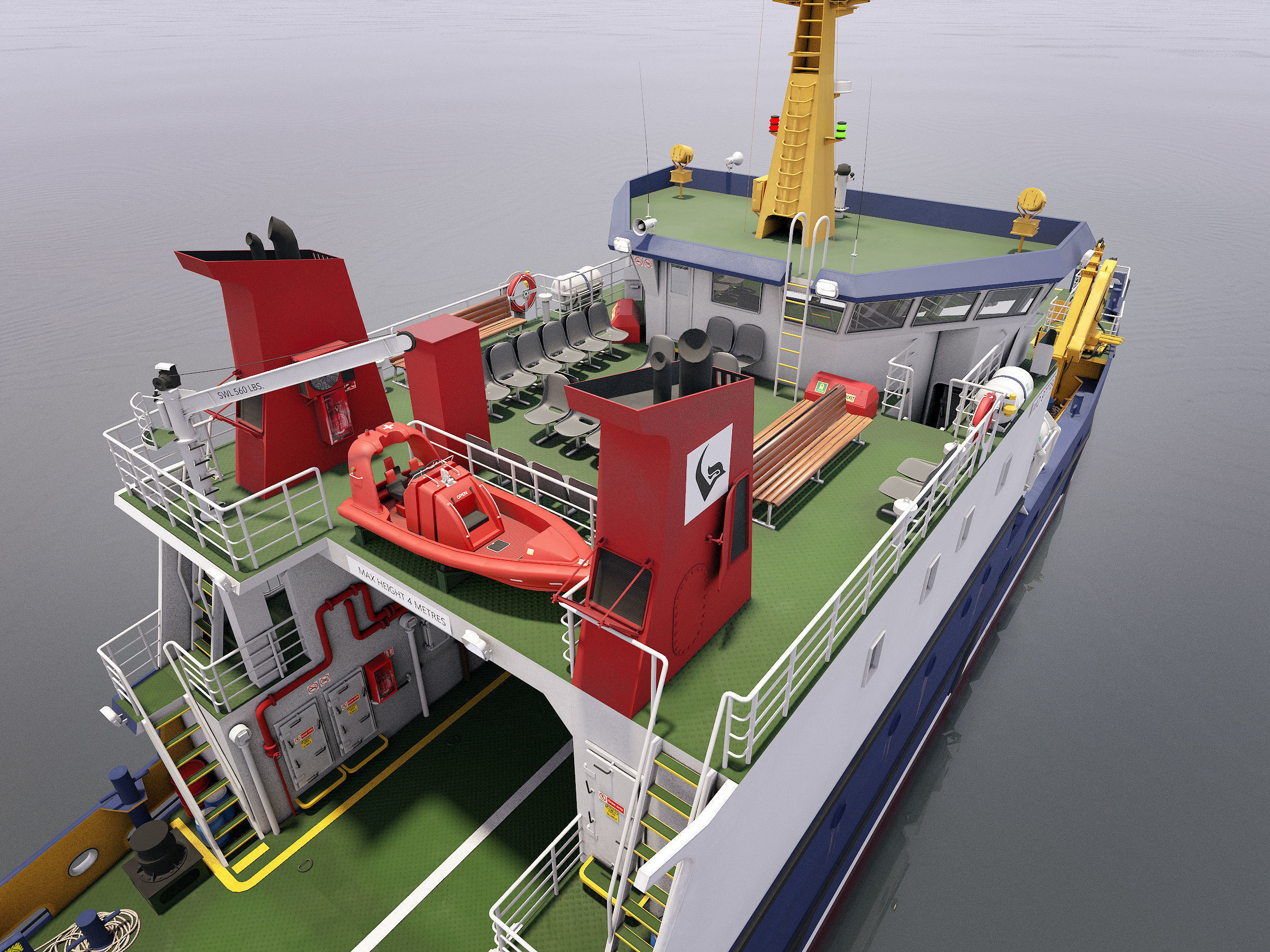 Passenger ferry 3D Model Collection_8