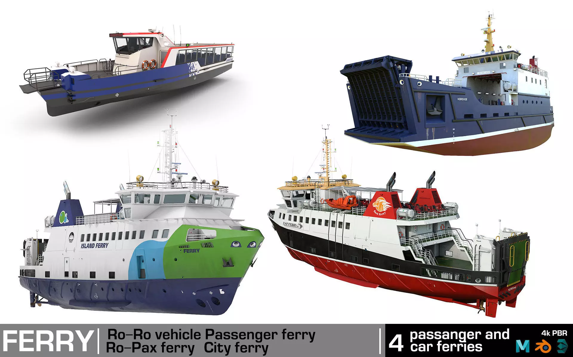 Passenger ferry 3D Model Collection_0