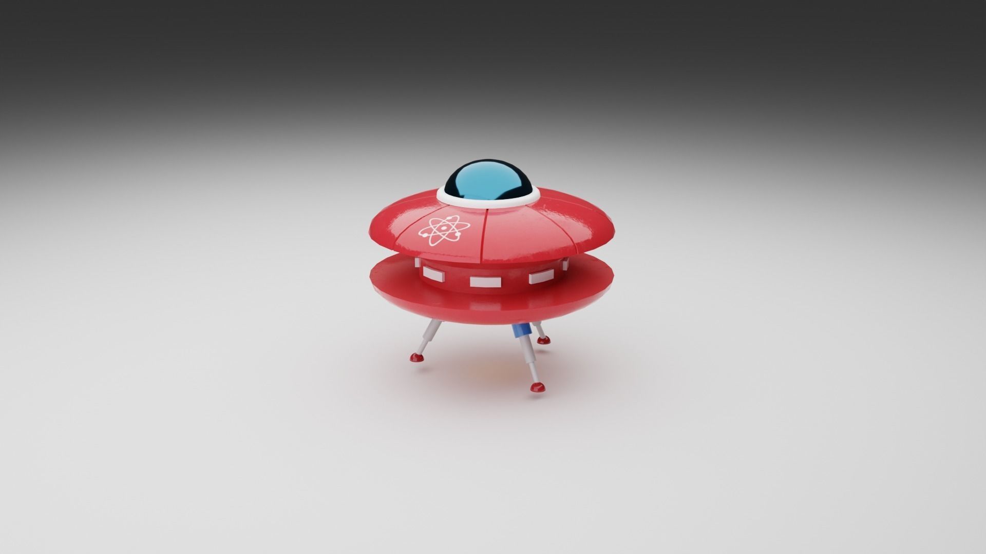 Cartoon UFO Collection Low-poly 3D model_16