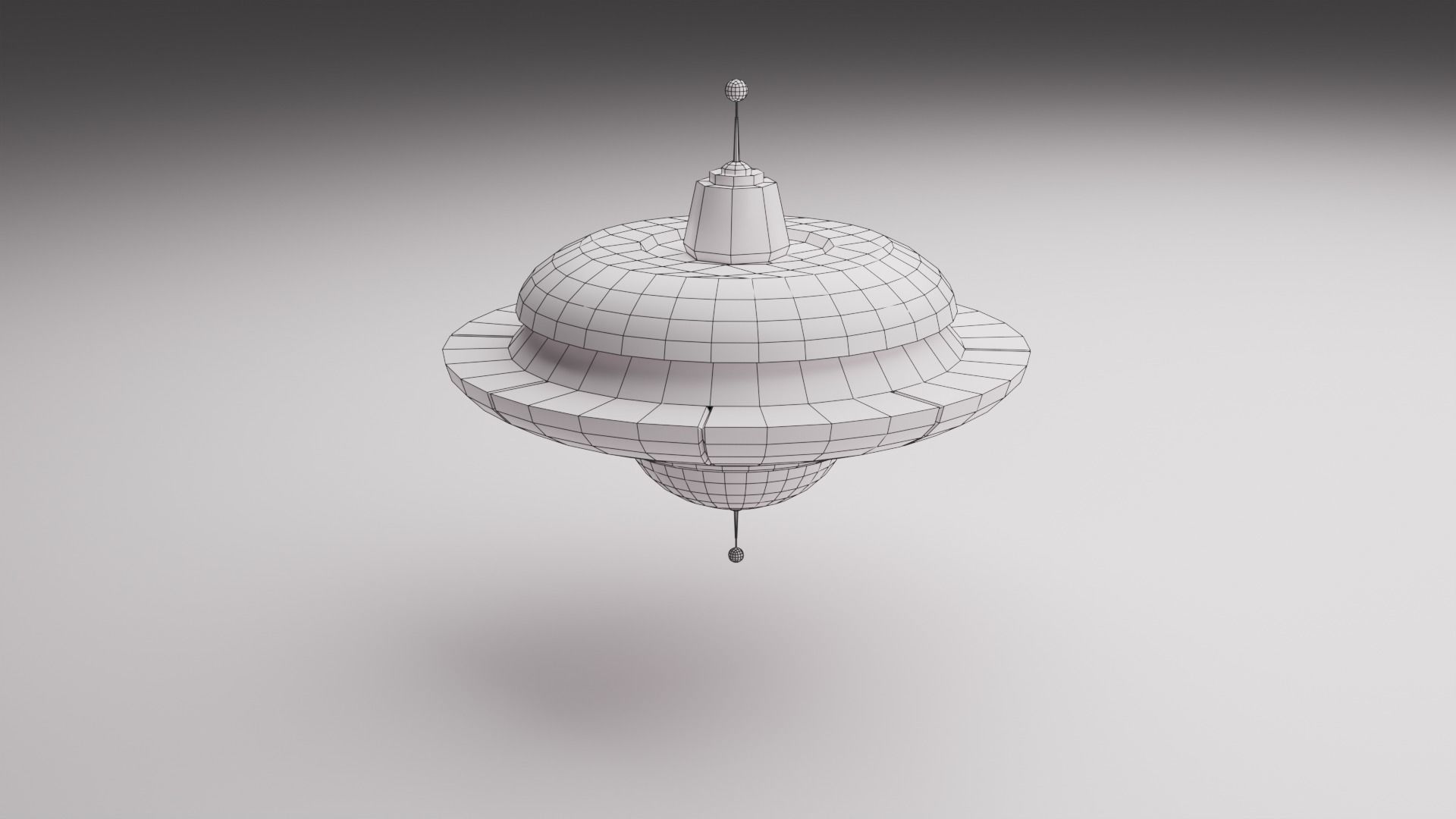 Cartoon UFO Collection Low-poly 3D model_8