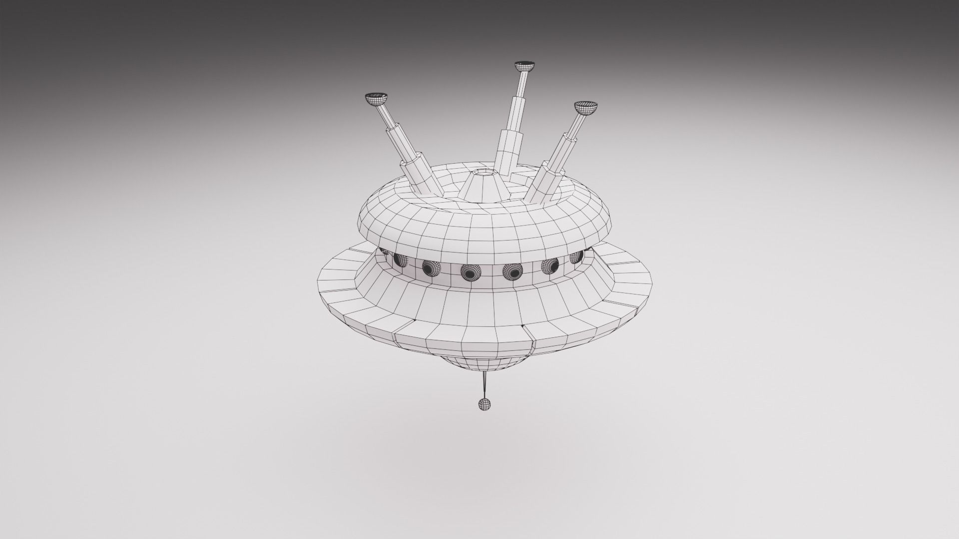 Cartoon UFO Collection Low-poly 3D model_14