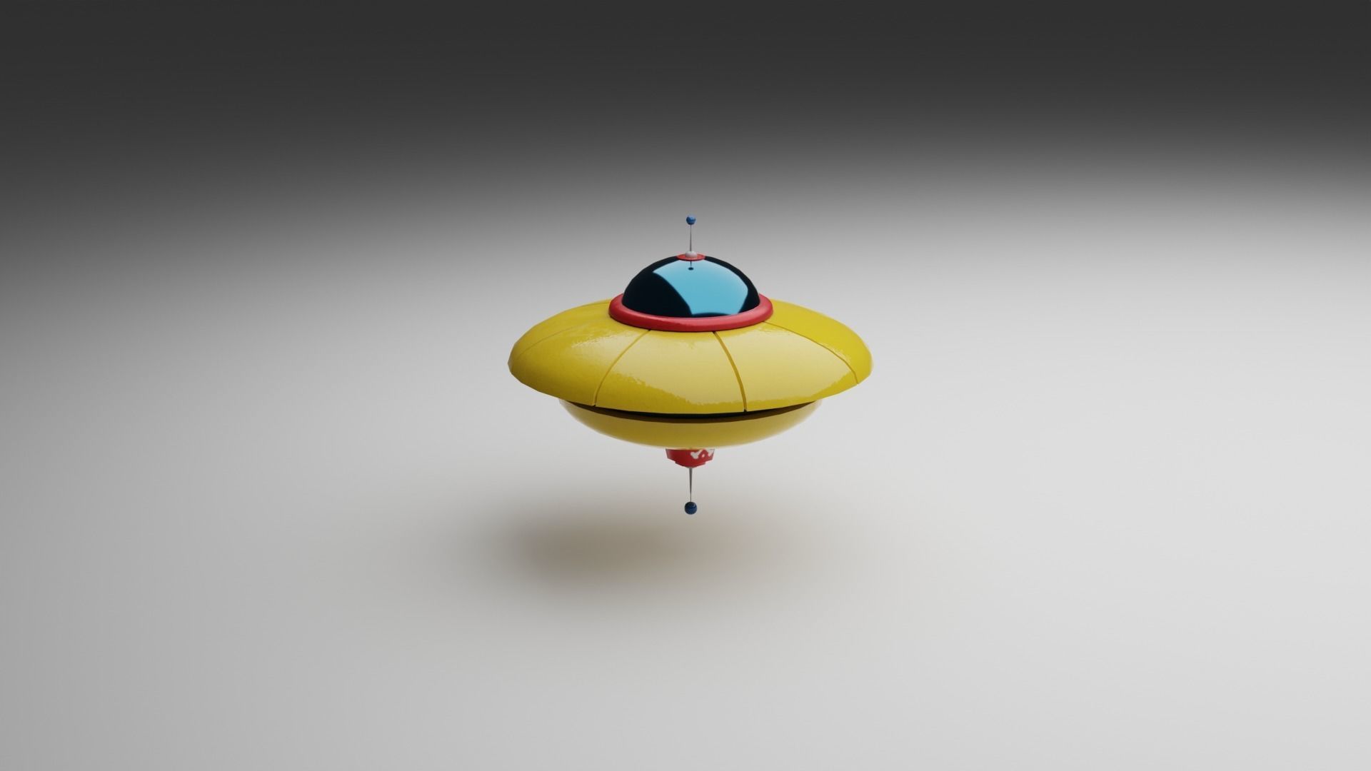 Cartoon UFO Collection Low-poly 3D model_3