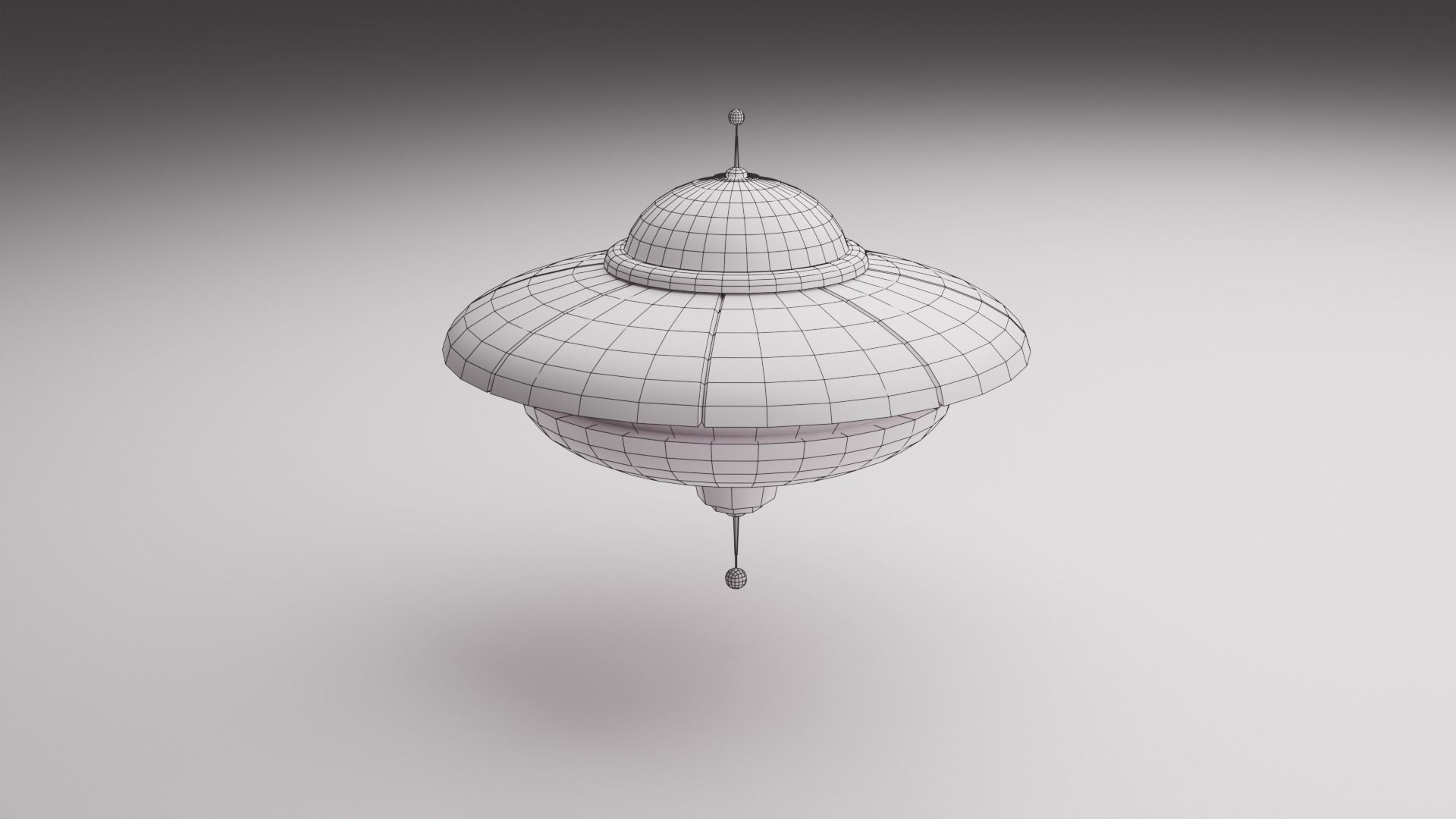 Cartoon UFO Collection Low-poly 3D model_7