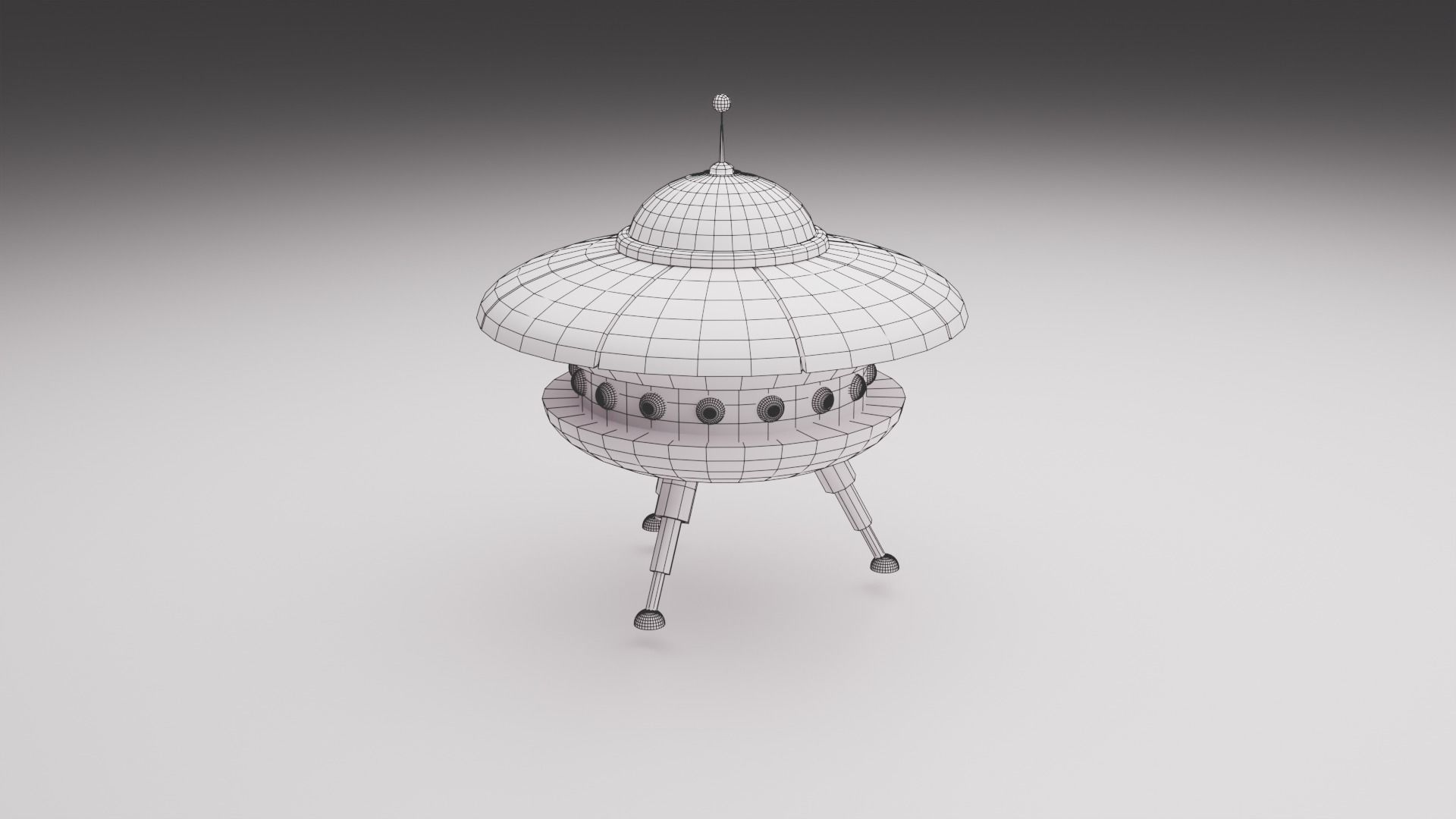 Cartoon UFO Collection Low-poly 3D model_13