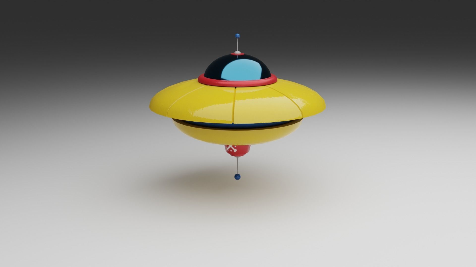 Cartoon UFO Collection Low-poly 3D model_4