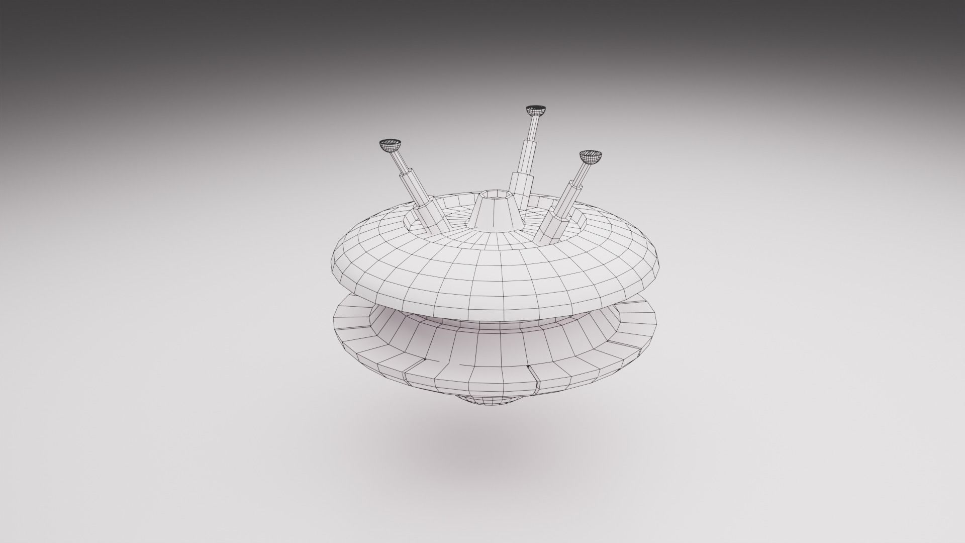 Cartoon UFO Collection Low-poly 3D model_20
