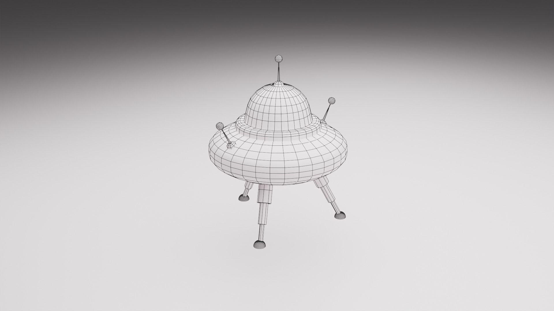 Cartoon UFO Collection Low-poly 3D model_25