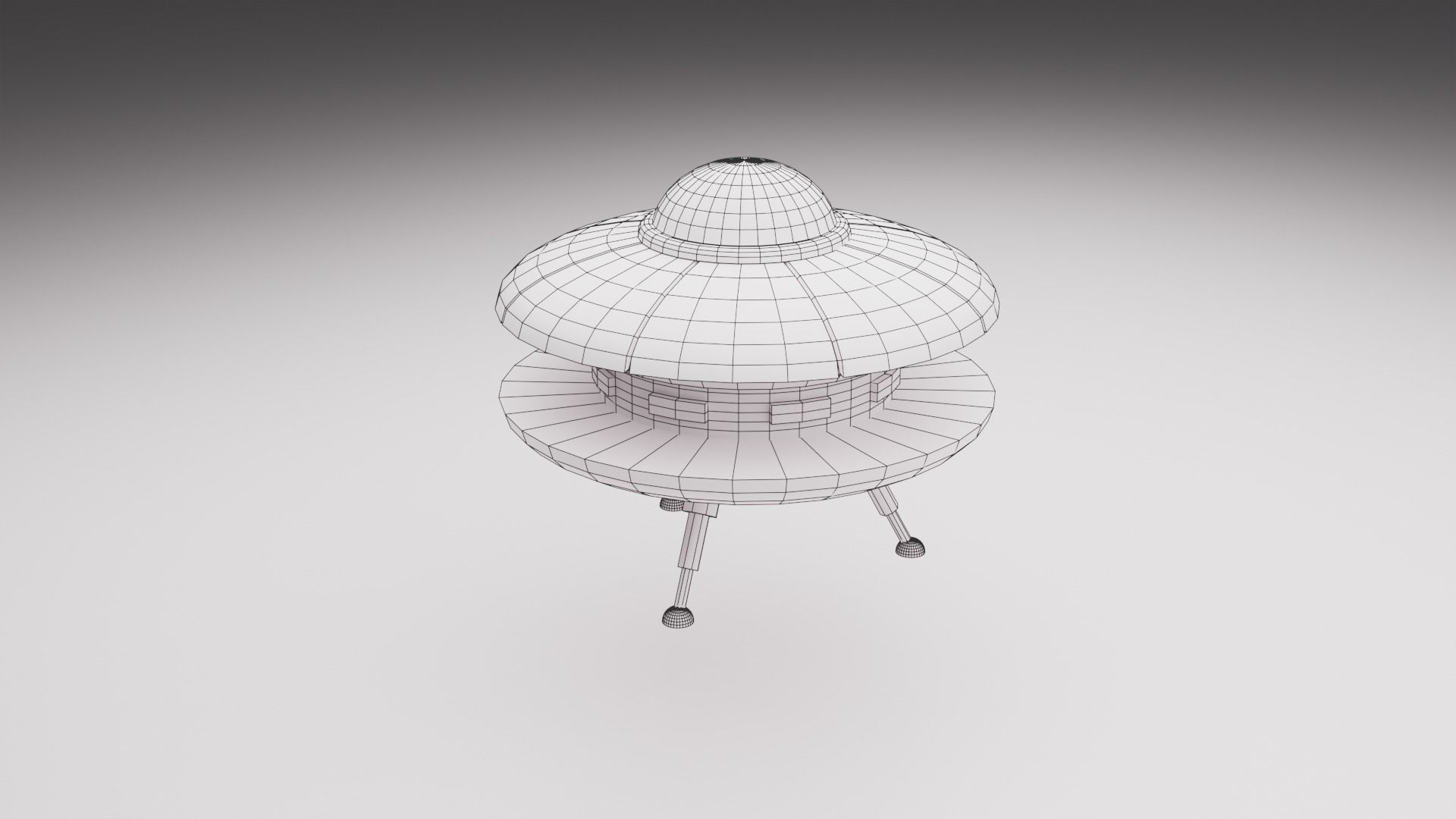 Cartoon UFO Collection Low-poly 3D model_19