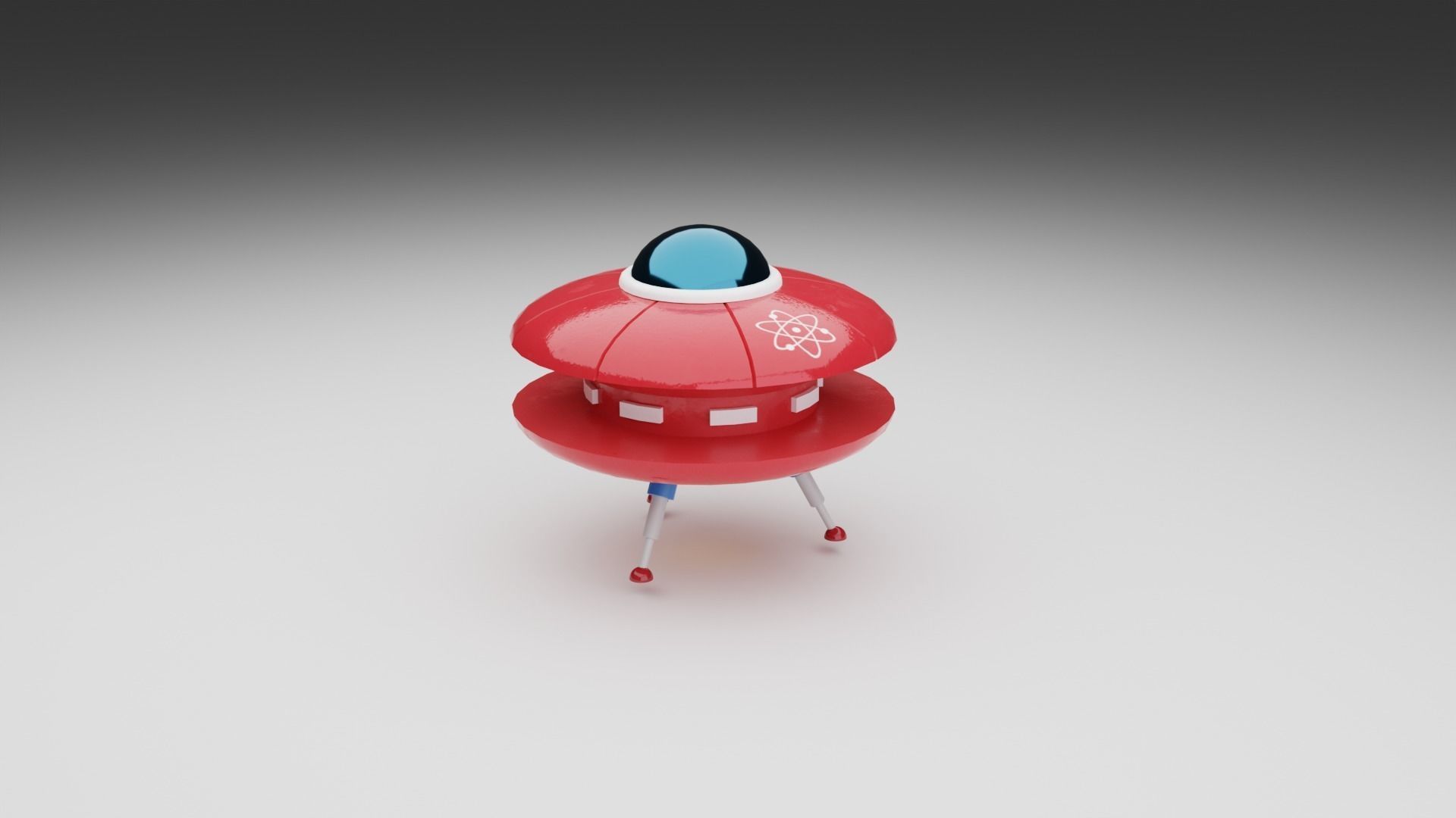 Cartoon UFO Collection Low-poly 3D model_15