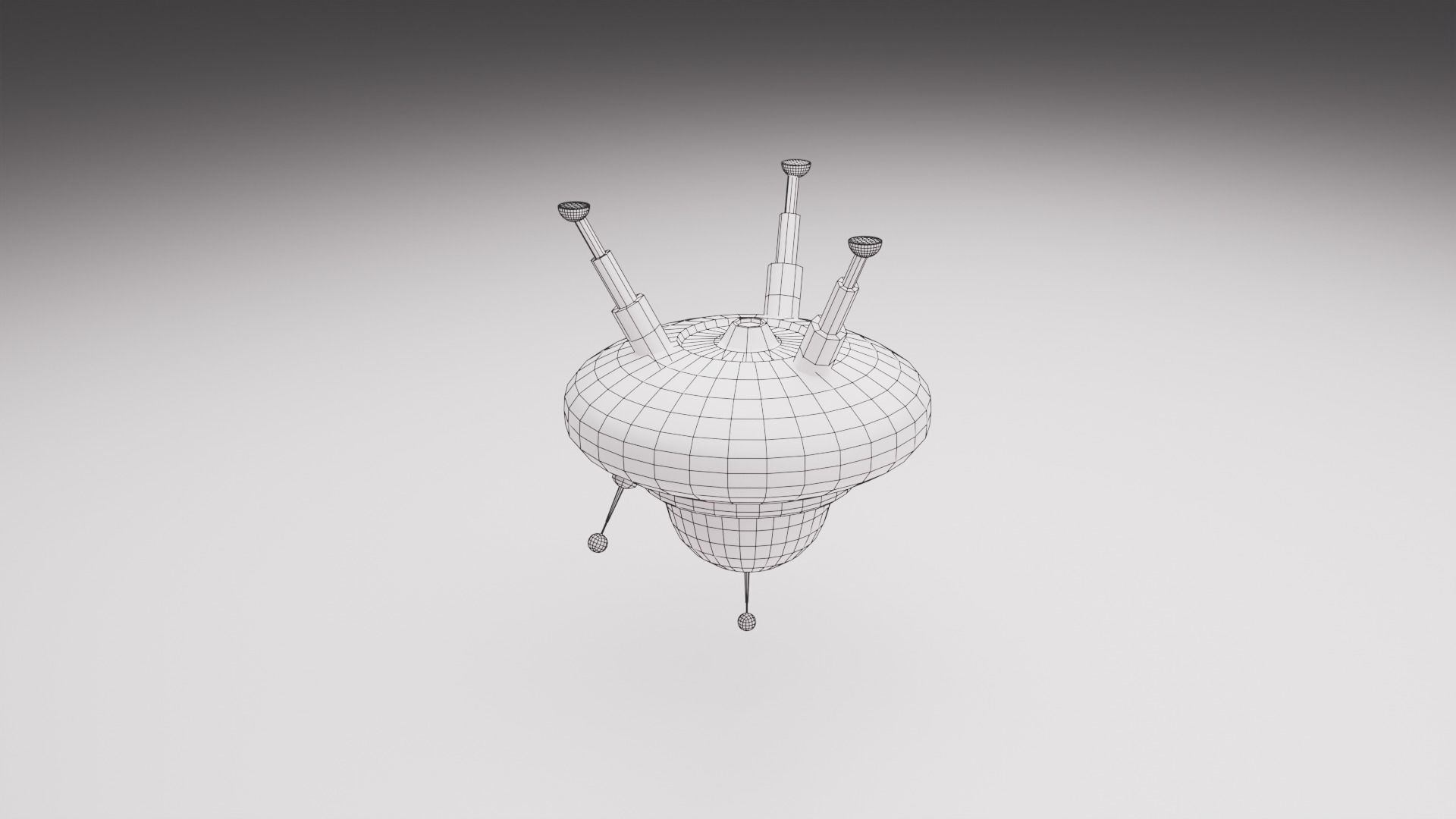 Cartoon UFO Collection Low-poly 3D model_26