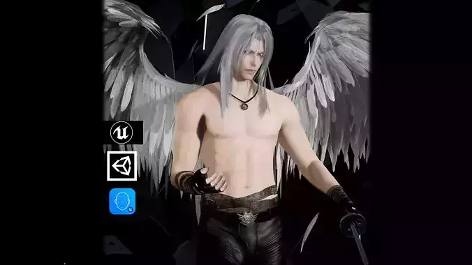 Sertrael Fallen Angel Low-poly 3D model