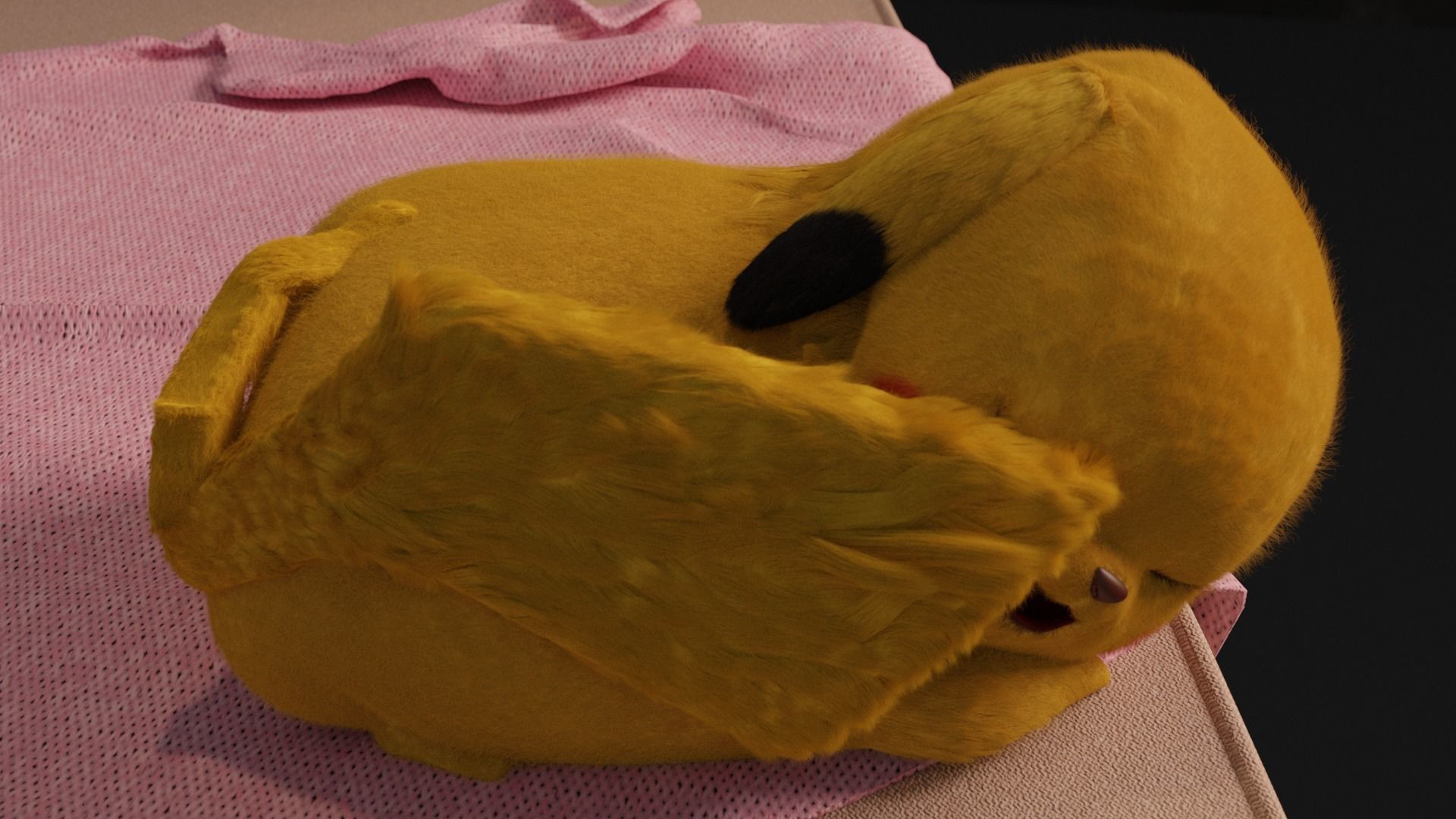 Sleeping Pikachu Low-poly 3D model_4