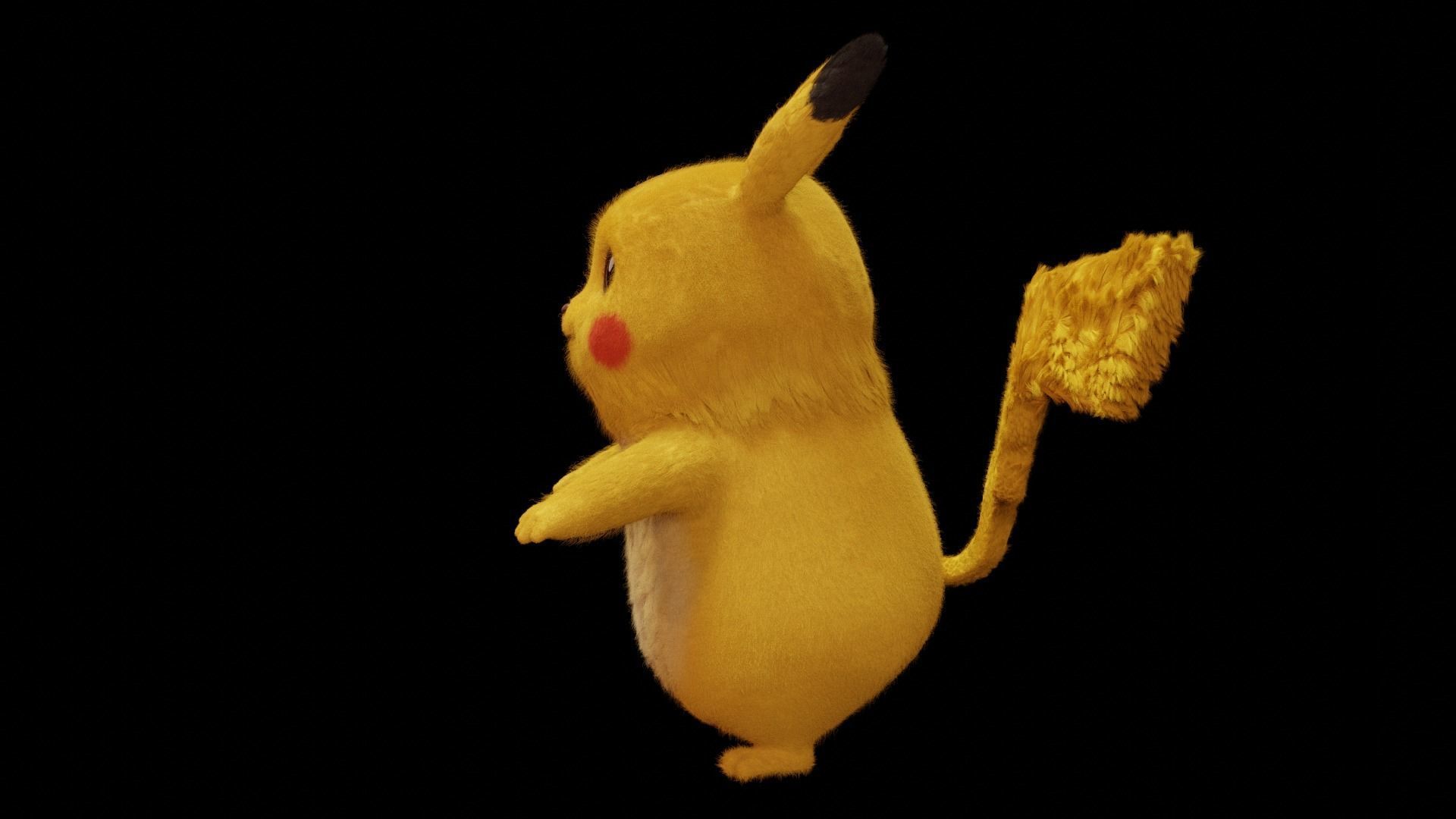 Sleeping Pikachu Low-poly 3D model_7