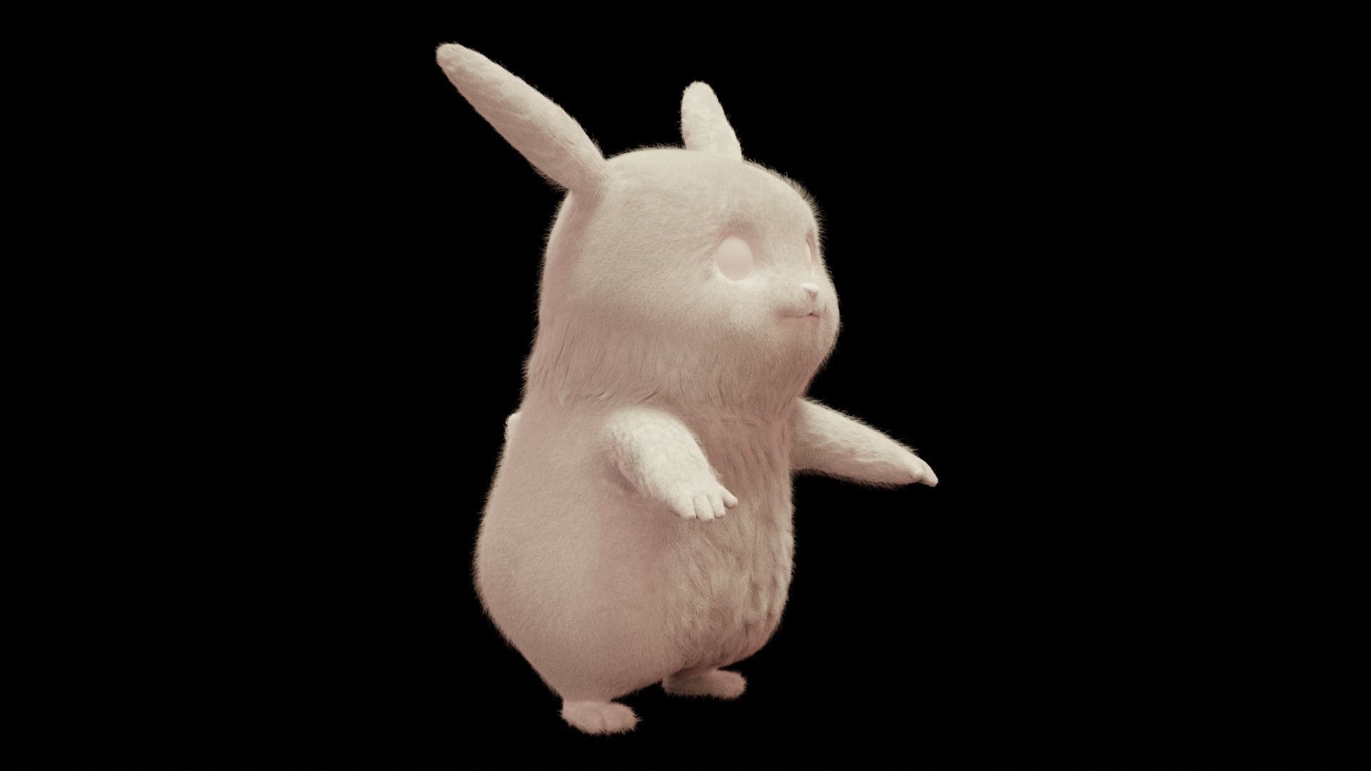 Sleeping Pikachu Low-poly 3D model_12