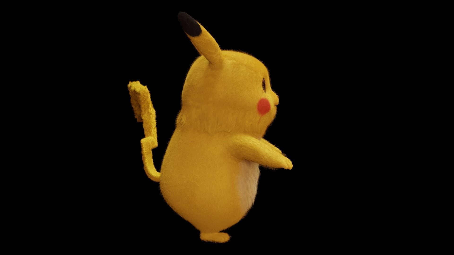 Sleeping Pikachu Low-poly 3D model_8