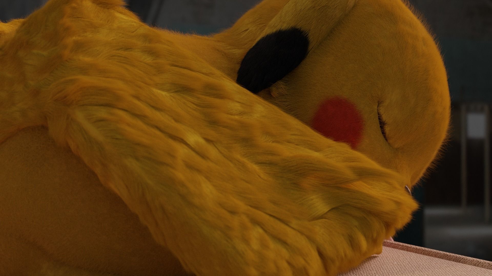 Sleeping Pikachu Low-poly 3D model_2