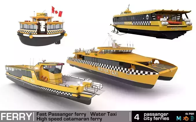 Passanger Ferry 3D Model Collection