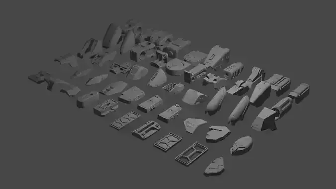 robot parts Free low-poly 3D model