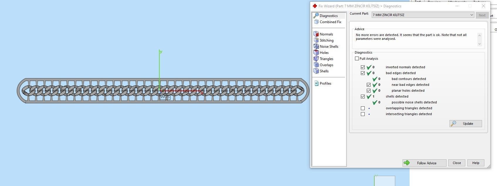 7 mm 17 cm CUBAN LINK CHAIN FOR BRACELET OR NECKLACE 3D print model_1