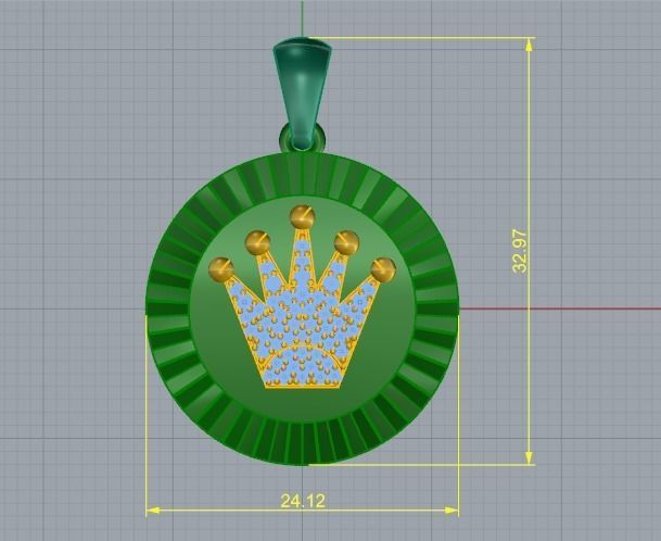 Pendant with a crown Model 3998 3D print model_5