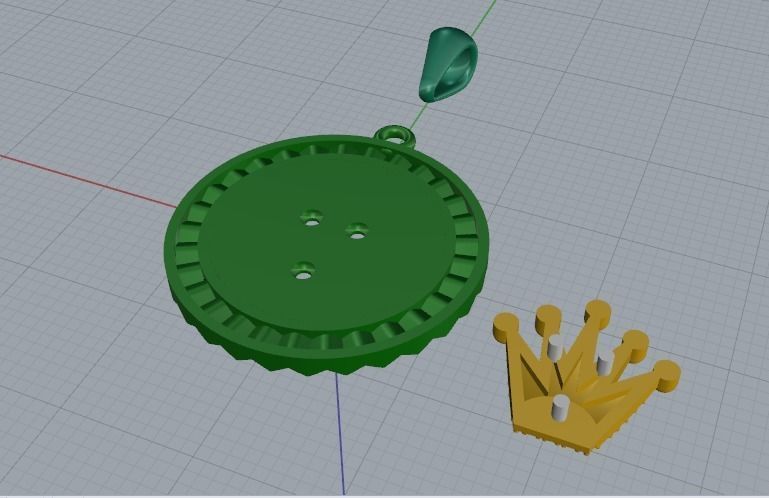 Pendant with a crown Model 3998 3D print model_3