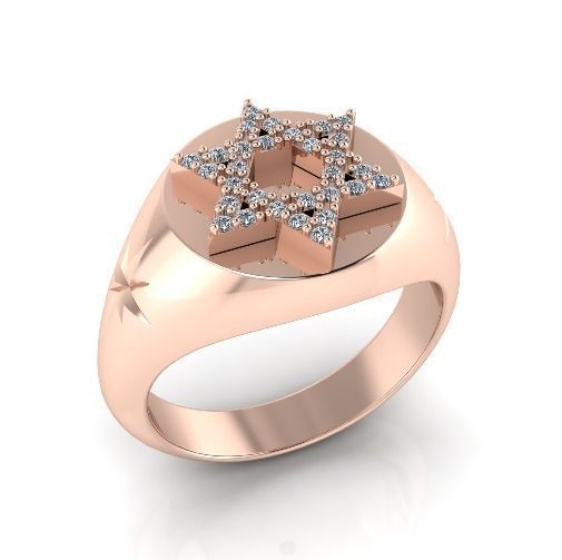 Star of David ring Model 3997 3D print model_1