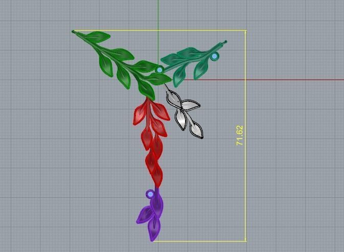 Pendant leaves Model 3989 3D print model_6