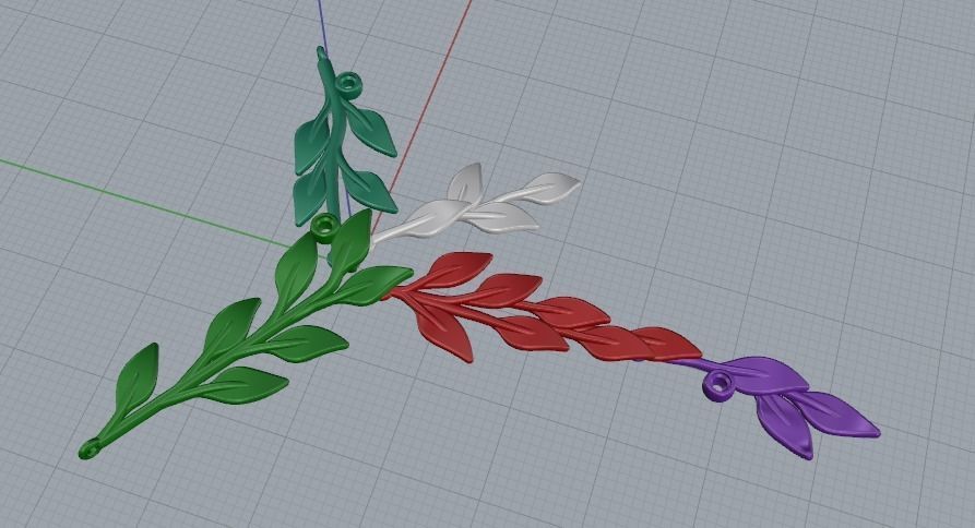 Pendant leaves Model 3989 3D print model_2