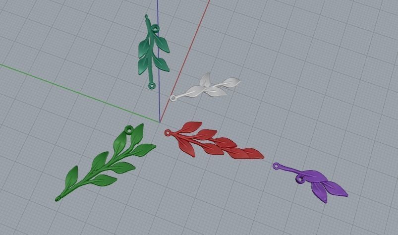 Pendant leaves Model 3989 3D print model_4