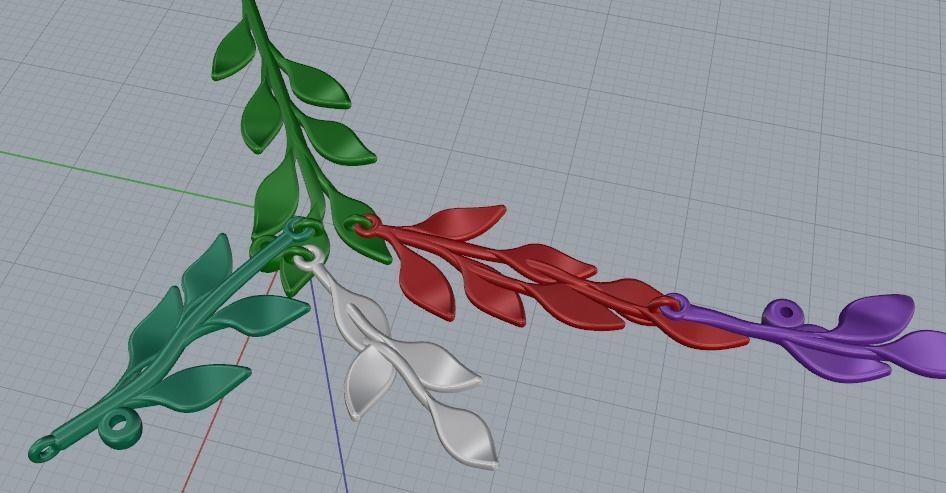 Pendant leaves Model 3989 3D print model_3