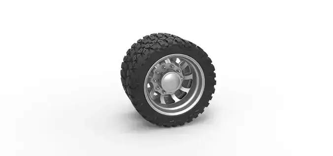 Rear semi wheel for pickup V8 Scale 1 to 25