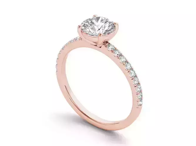 S Kashi and Sons Micro Pave Engagement ring 3d model