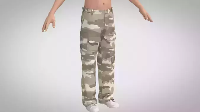 Baggy Cargo Pants 3D model