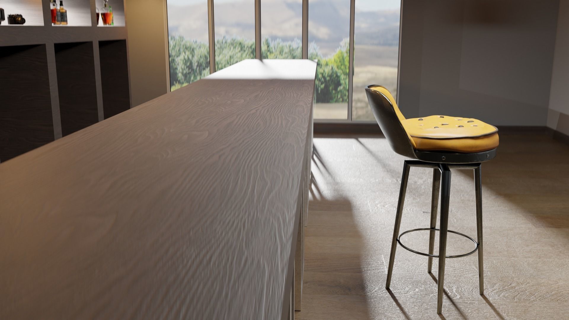 Bar stool in loft style 3D model_6