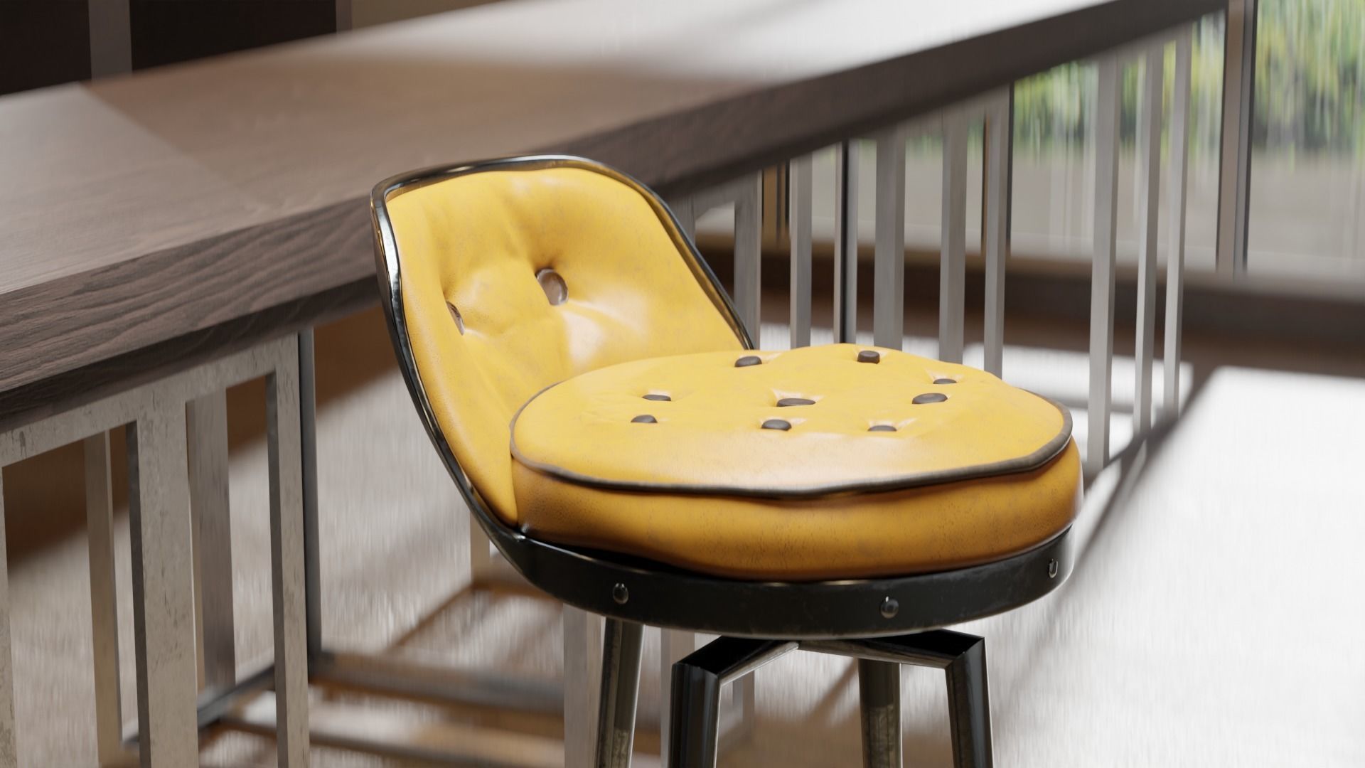 Bar stool in loft style 3D model_5