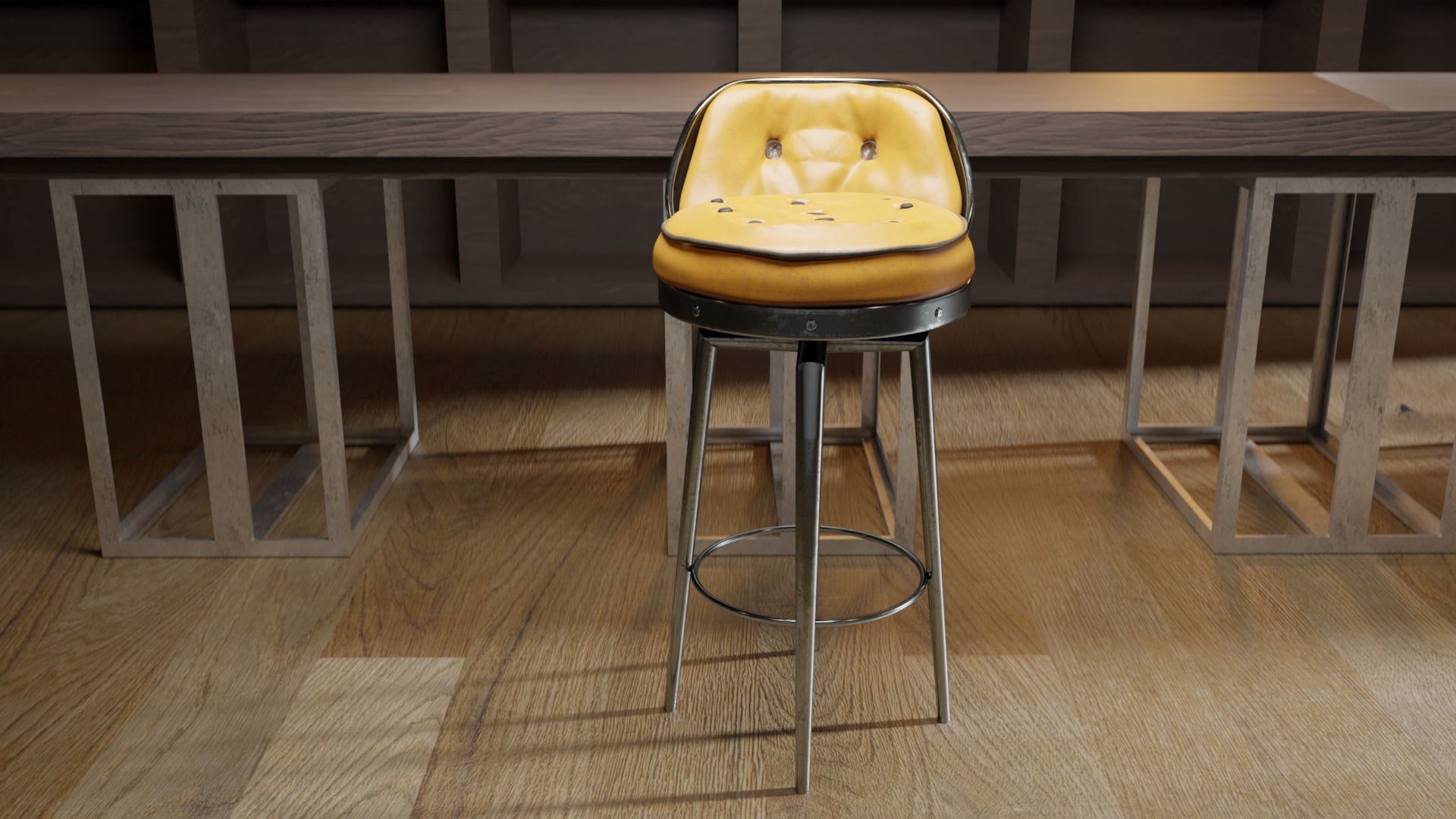 Bar stool in loft style 3D model_8