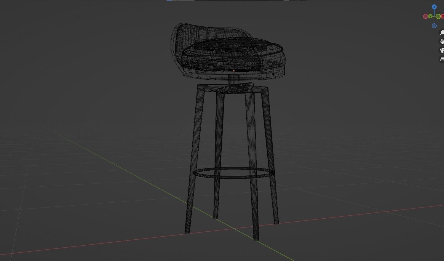 Bar stool in loft style 3D model_12