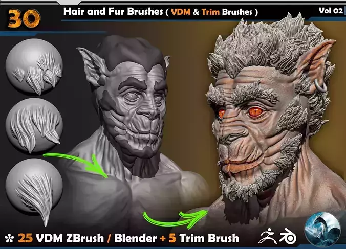  Hair and Fur Brushes Vol 02