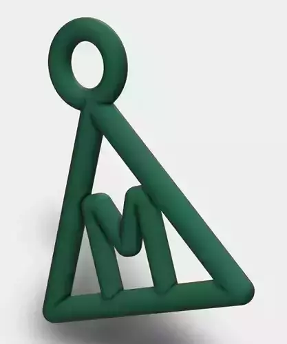 M letter triangle Pendant  3D print model