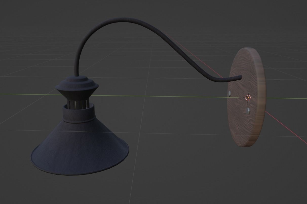 Wall lamp Low-poly 3D model_1